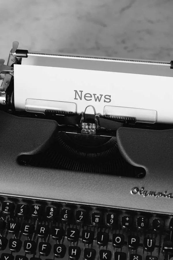 Typewriter with News page